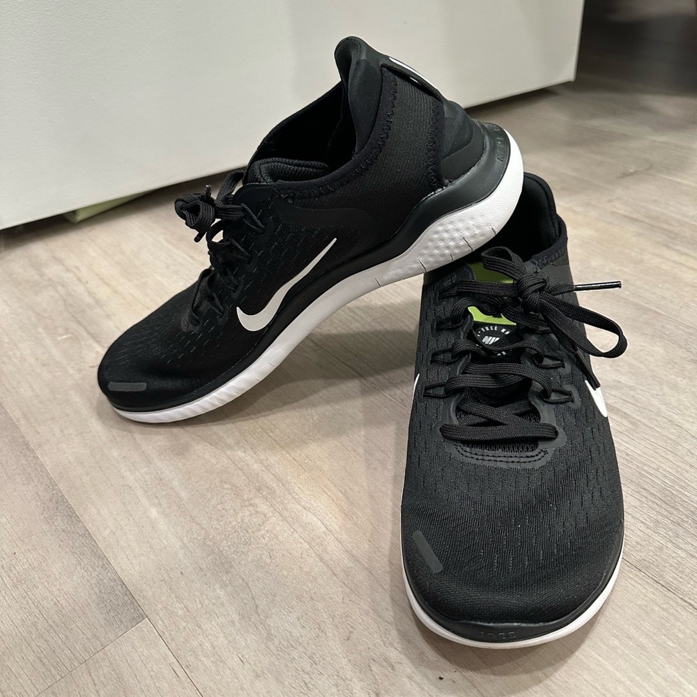 Nike Black Sneakers with Neon Green Insole